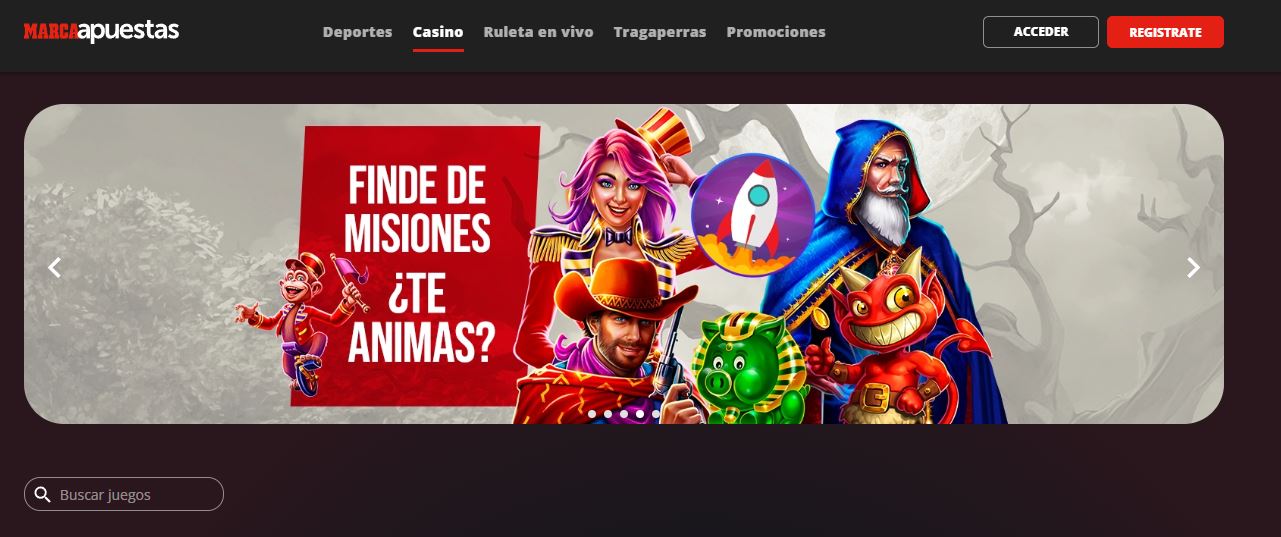 Descubre las misiones semanales y tragaperras populares en la página principal