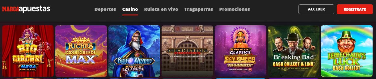 Explora la colección completa de slots exclusivos en Marca Casino